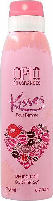 Opio Kisses Deodorant Body Spray, For Women, 200ml
