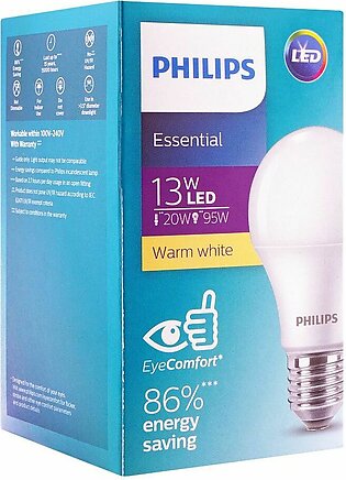 Philips Essential LED Bulb, 13W, E27, Warm White