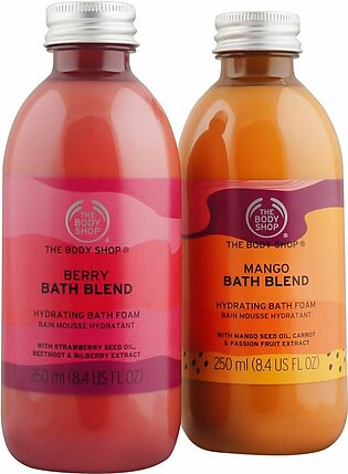 The Body Shop Soak & Reflect, Berry & Mango Bath Blend Duo Hydrating Bath Foam, 19521