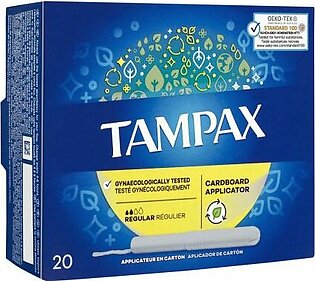 Tampax Cardboard Applicator Regular Tampons, 20-Pack