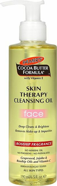 Palmer's Cocoa Butter Formula Skin Therapy Face Cleansing Oil, Paraben Free, 190ml