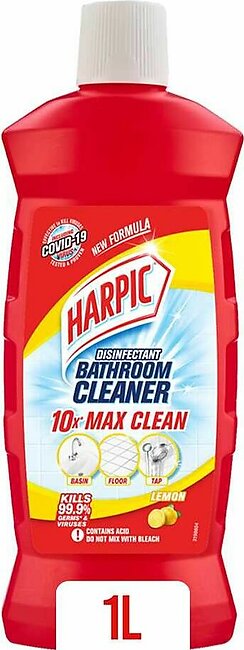 Harpic Disinfectant Bathroom Cleaner, Lemon, 1000ml