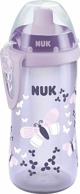Nuk First Choice Flexi Cup, Soft Straw Cup, 12m+, Butterfly Art, 300ml, 10751083