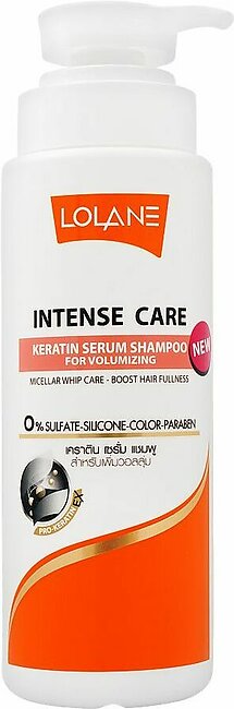 Lolane Intense Care Keratin Serum Shampoo, For Volumizing, Sulfate & Paraben Free, 400ml