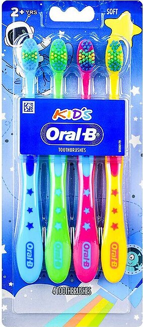 Oral-B Kids Toothbrush, 2+ Years, Pack of 4, Soft