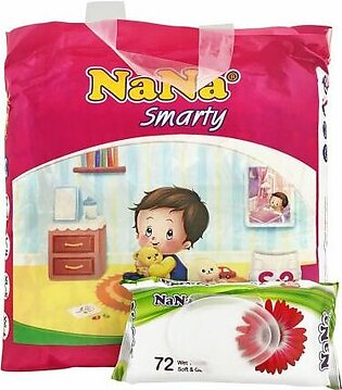 Nana Smarty Baby Diapers, Small, No. 2, 4-8kg, 72-Pack