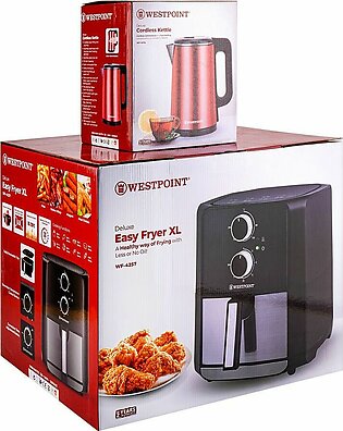West Point Deluxe Easy Air Fryer, XL WF-4257 (With FREE Cordless Kettle)