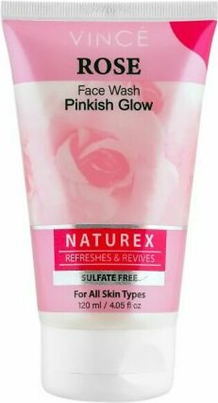 Vince Face Wash Rose Pinkish Glow Naturex Refreshes & Revives, 120ml