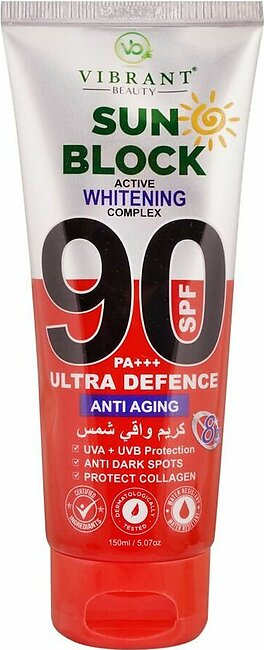 Vibrant Beauty Sun Block Anti Aging Ultra Defence, SPF90, 150ml