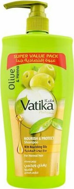 Dabur Vatika Olive And Henna Nourish & Protect Shampoo, For Normal Hair, 650ml