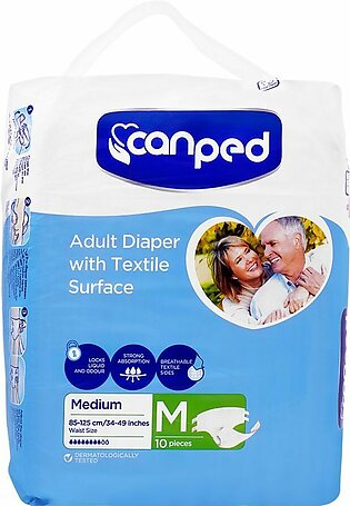 Canped Adult Diaper, Medium, 85-125cm, 9-Pack