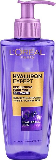 L'Oreal Paris Hyaluron Expert Repluming Purifying Gel Wash, For All Skin Types, 200ml