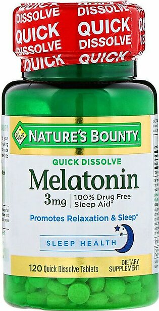 Nature's Bounty Melatonin 3mg, 120 Tablets, Dietary Supplement