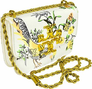 Clutch With Golden Chain, Peacock Designed Floral Mibal, TR908