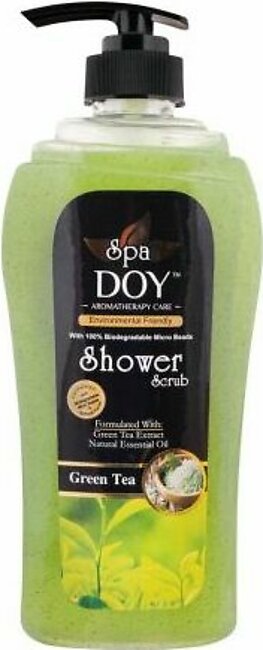 Doy SPA Green Tea Shower Scrub, Green Tea Extract Natural Essential Oil, 725ml