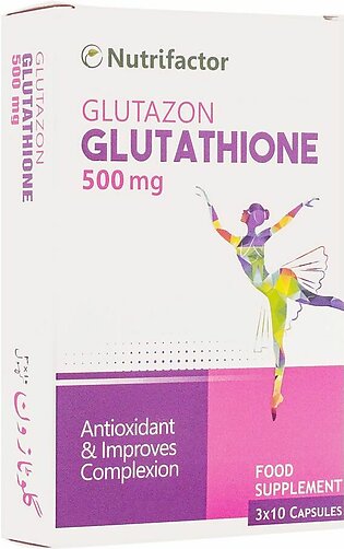 Nutrifactor Glutazon Glutathione 500mg Food Supplement, 30 Capsules