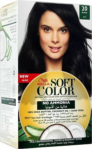 Wella Soft Color No Ammonia Hair Color, 20 Black