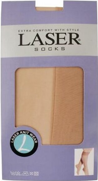 Laser Lycra Powder Ladies Socks, Skin