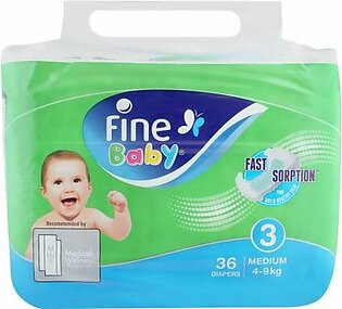 Fine Baby Diapers, No. 3, Medium 4-9 KG, 36-Pack