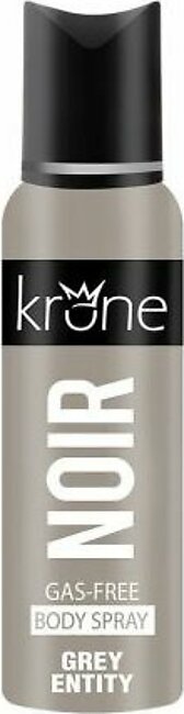Krone Noir Grey Entity Gas-Free Men's Deodorant Body Spray, 125ml