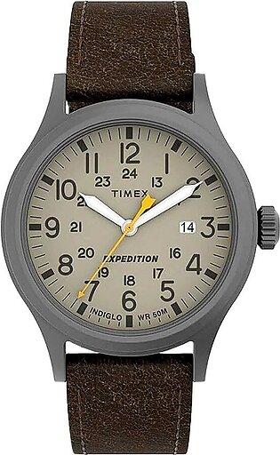 Timex Men's Expedition Olive Green Round Dial & Textured Strap Analog Watch, TW4B23100