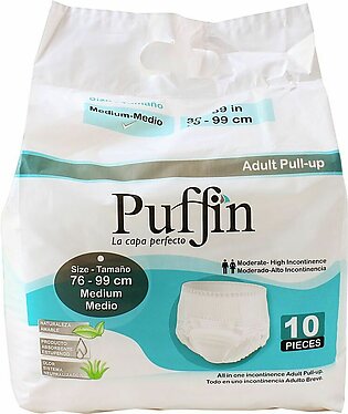 Puffin Adult Pull-Up, Medium 76-99 cm, 10-Pack