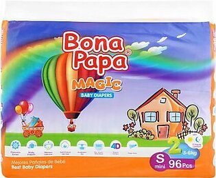 Bona Papa Magic Baby Diapers, S Mini, No. 2,  3-6kg, 96-Pack