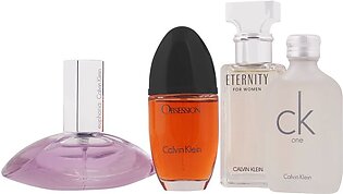 Calvin Klein Women's Mini Perfume Gift Set, 4 Piece, Euphoria, Eternity, Obsession, CK One