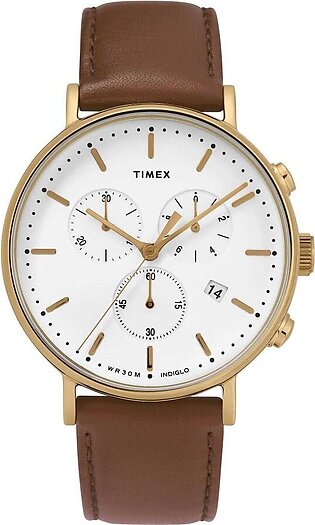 Timex Men's Brown Strap Chronograph Watch, TW2T32300