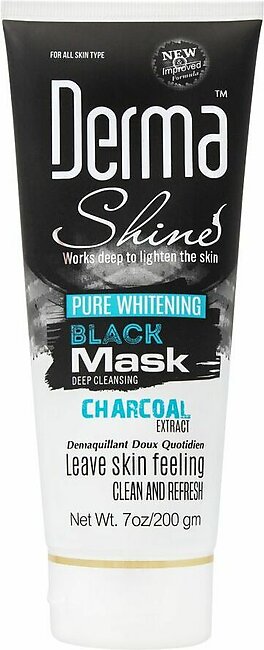 Derma Shine Pure Whitening Charcoal Extract Black Face Mask, 200g