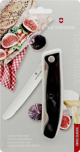 Victorinox Swiss Classic Foldable Paring Plain Knife, Black, 6.7803.FB