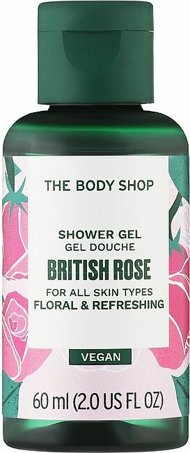 The Body Shop British Rose Vegan Floral & Refreshing Shower Gel, For All Skin Types, 60ml