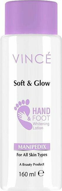Vince Soft & Glow Manipedix Hand & Foot Whitening Lotion, All Skin Types, 160ml