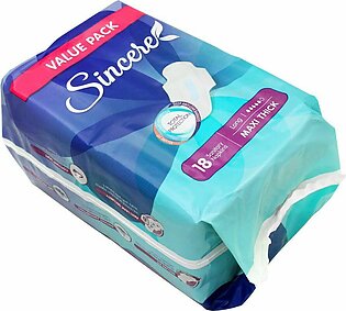 Sincere Maxi Thick Long Sanitary Napkins, 18 Pads, Value Pack