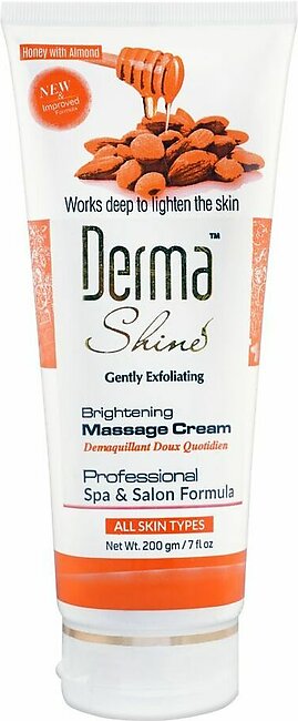 Derma Shine Gently Exfoliating Honey With Almond Whitening Massage Cream, For All Skin Types, 200g