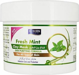 Reborn Beauty Fresh Mint Skin Purifying Formula Clay Face Mask, All Skin Types, 500ml