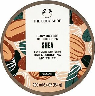 The Body Shop Shea 96H Nourishing Moisture Vegan The Body Butter, Very Dry Skin, 200ml