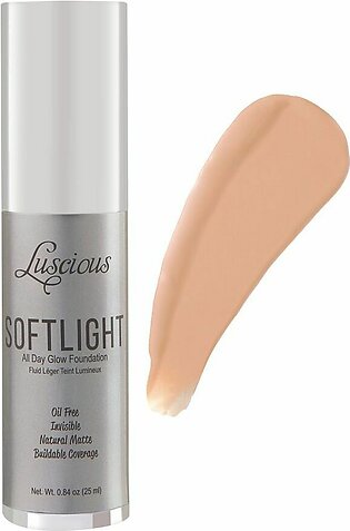 Luscious Cosmetics Soft Light All Day Glow Foundation, Natural Matte, 2.5