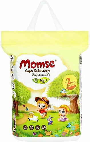 Momse Baby Diapers, NB-1, Upto 5 KG, 48-Pack