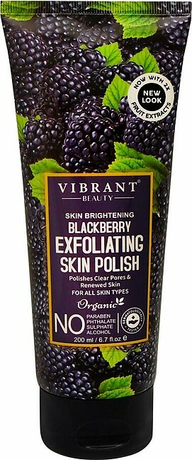 Vibrant Beauty Brightening Blackberry Exfoliating Skin Polish, For All Skin Types, 200ml