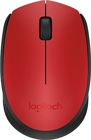 Logitech M171 Wireless Mouse, Black/Red