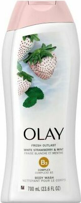 Olay Fresh Outlast White Strawberry & Mint B3 Complex Body Wash, 700ml