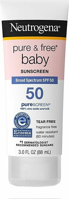 Neutrogena Pure & Free Baby Sunscreen, SPF 50, Tear & Fragrance Free, 88ml