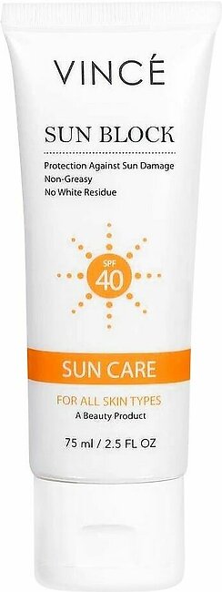 Vince Suncare SPF 40 Sun Block, All Skin Types, 75ml