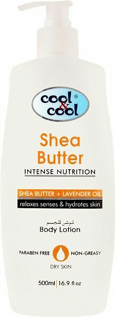 Cool & Cool Intense Nutrition Shea Butter + Lavender Oil Body Lotion, Dry Skin, 500ml