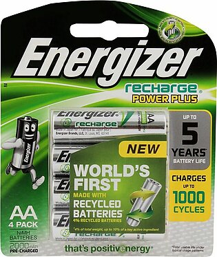 Energizer Rechargeable AA Batteries 4-Pack 2000mAH