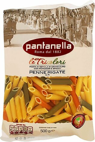 Pantanella Tricolor Penne Rigate Pasta, No. 71, 500g