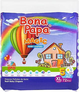 Bona Papa Magic Baby Diapers, XL Junior, No. 5, 13+ kg, 72-Pack