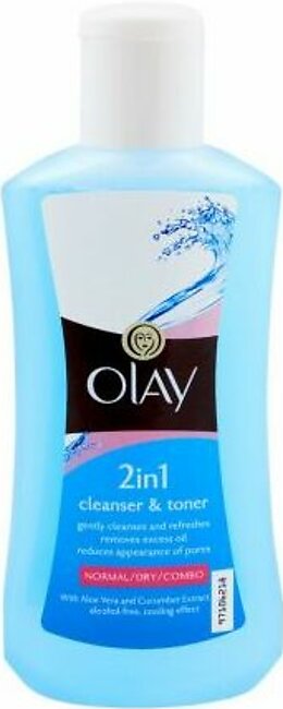 Olay 2-In-1 Cleanser & Toner, Normal/Day/Combo, Alcohol Free, 200ml