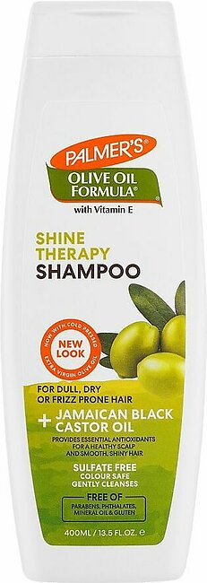 Palmer's Olive Oil Shine Therapy Shampoo With Jamaican Black + Castor Oil, For Dull, Dry Or Frizzy Prone Hair, 400ml